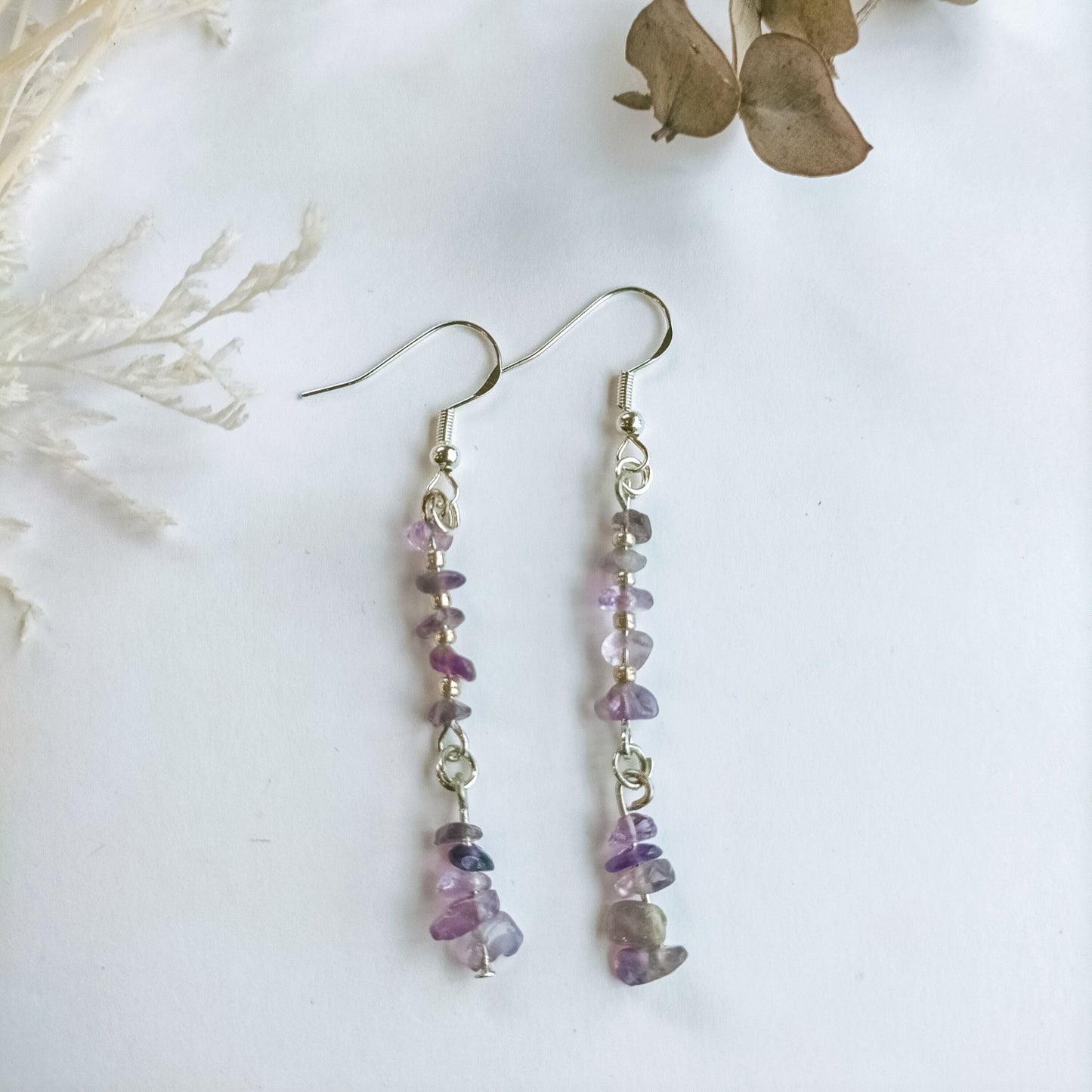 Amethyst Drop Earrings - Kowhai and Sage