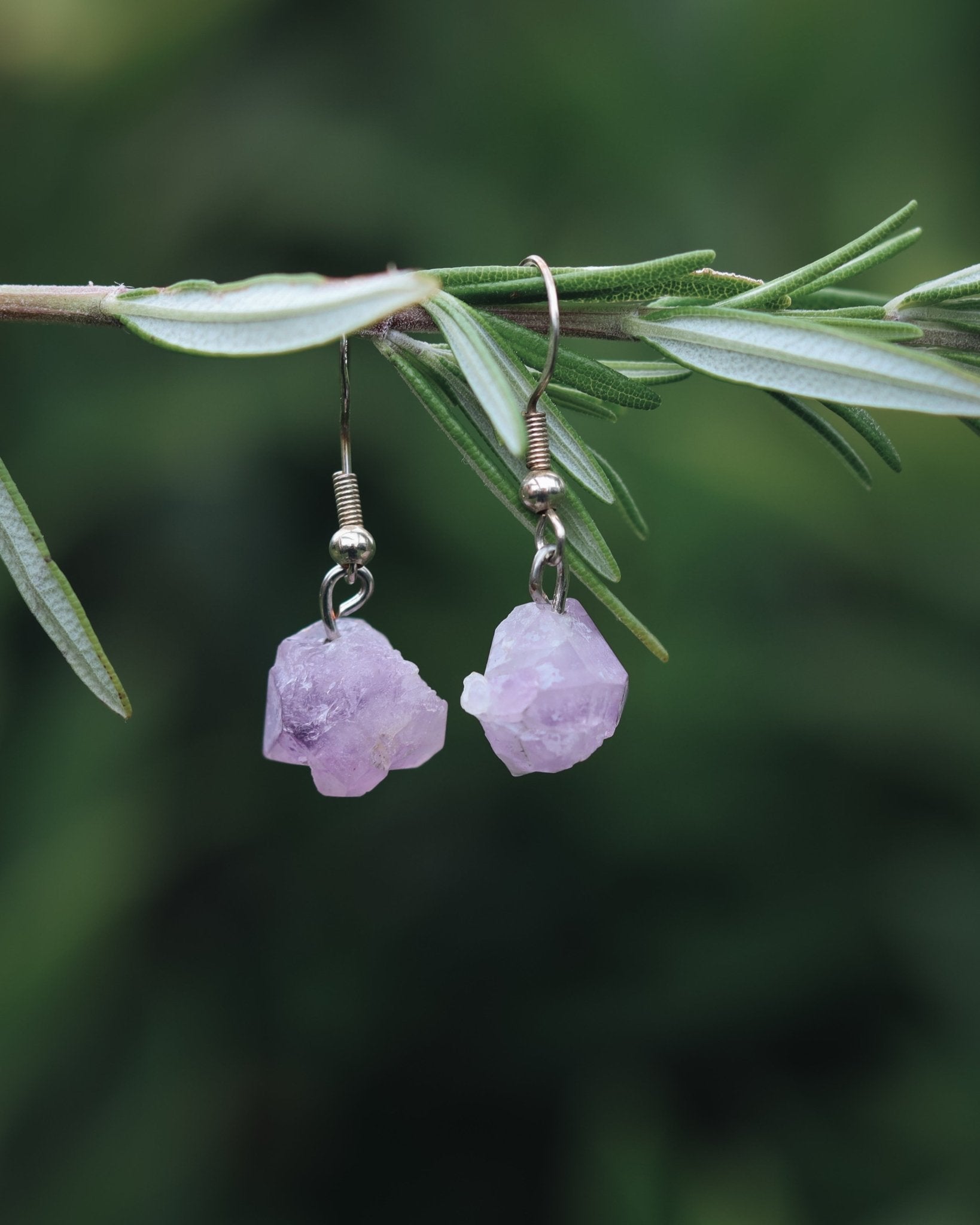 Amethyst Earrings - Kowhai and Sage