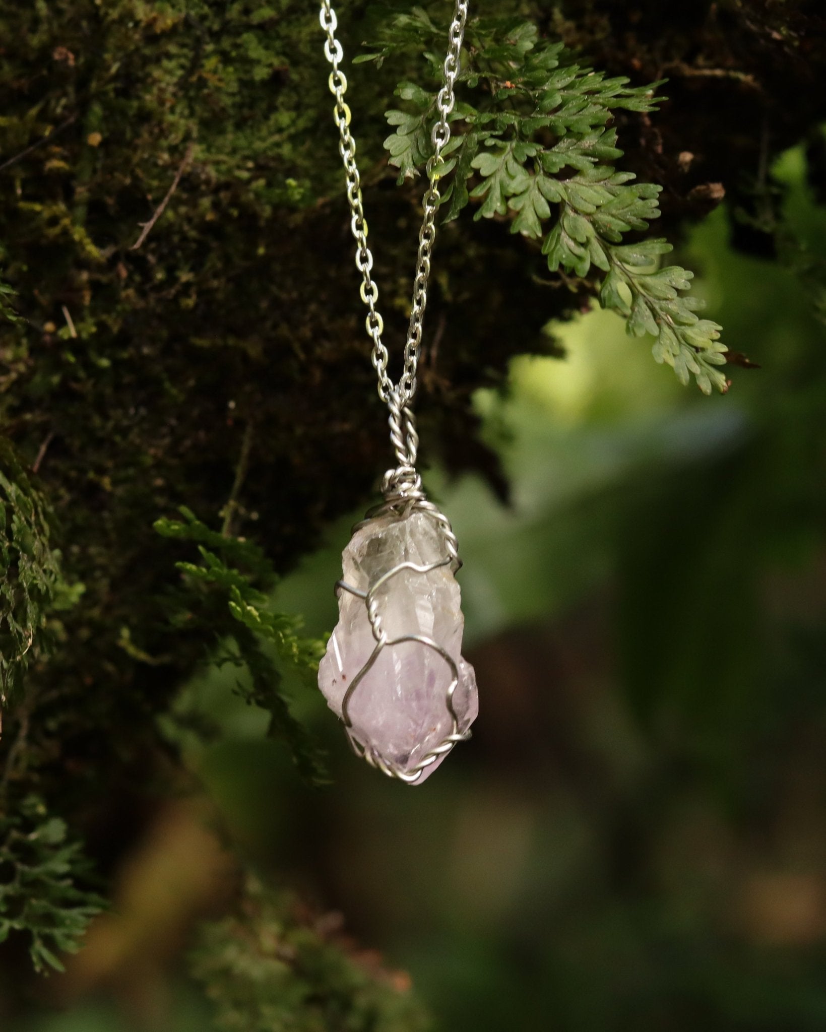 Amethyst Necklace - Kowhai and Sage
