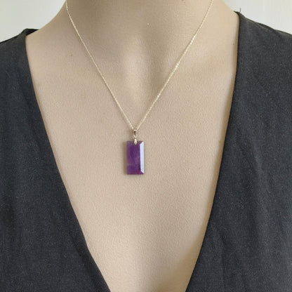 Amethyst Oblong Necklace - Kowhai and Sage