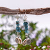 Apatite Crystal and Nautilus Earrings - Kowhai and Sage