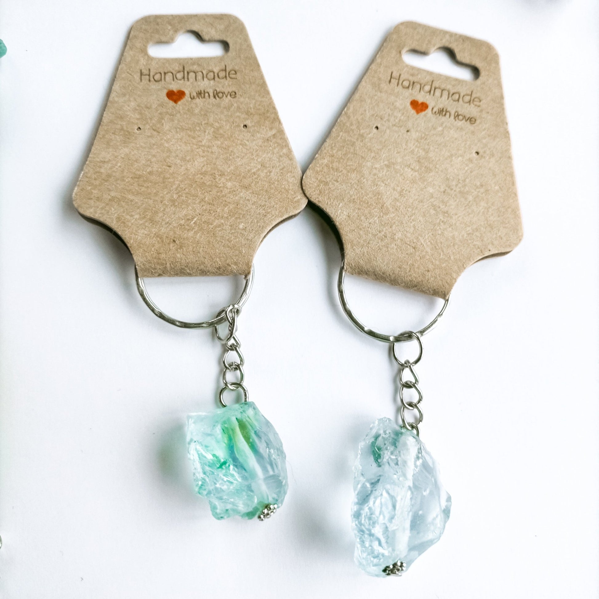 Aquamarine Keyring - Kowhai and Sage