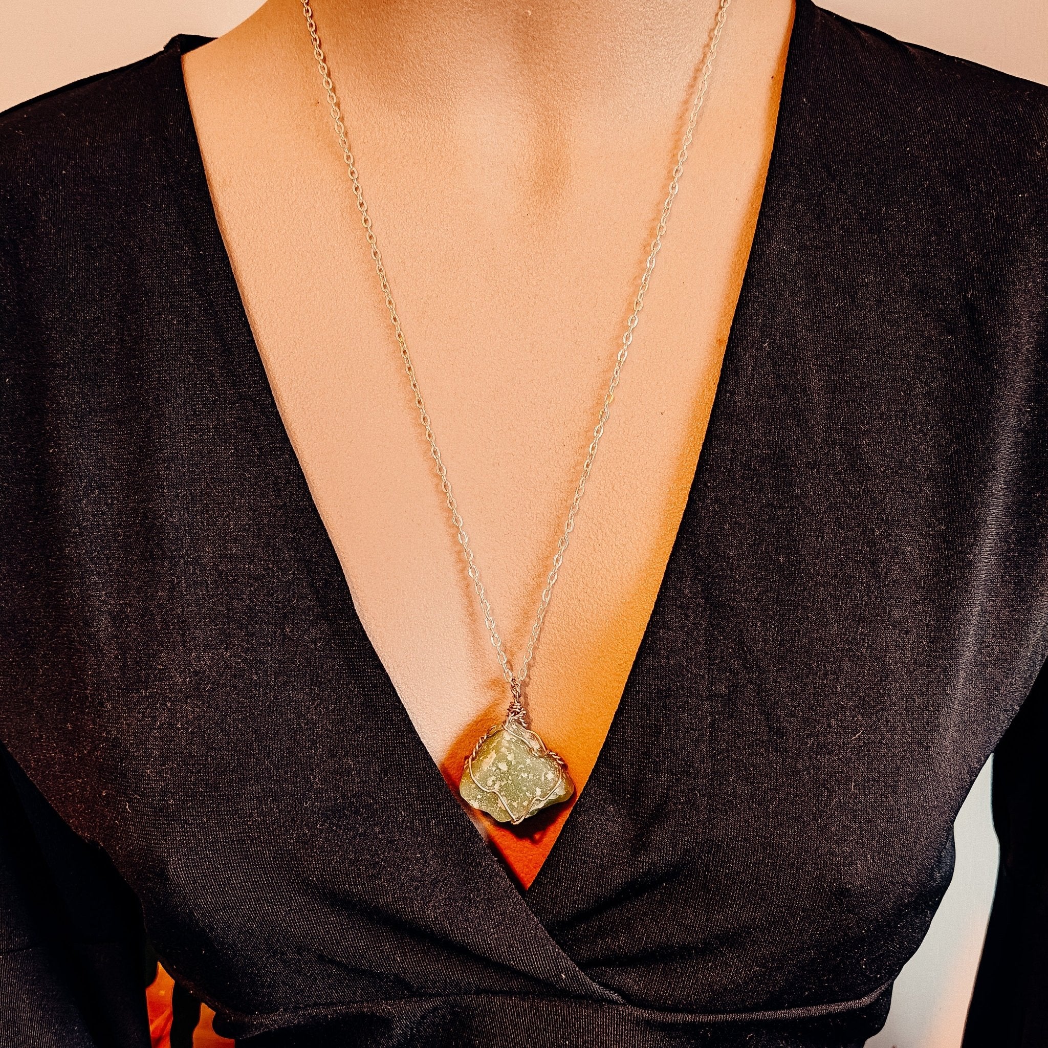 Aventurine Necklace - Kowhai and Sage