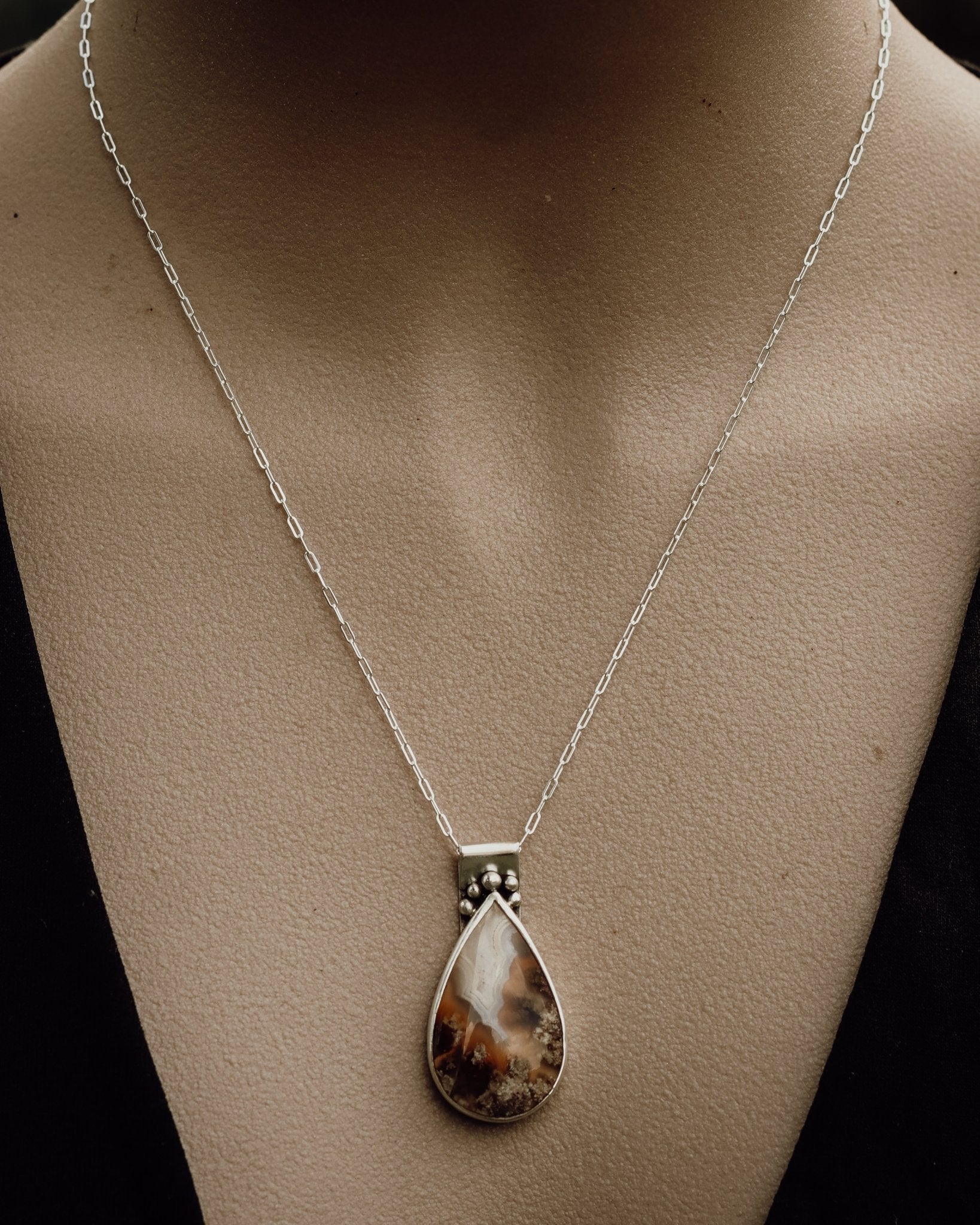 Beautiful Path Moss Agate Necklace - Kowhai and Sage