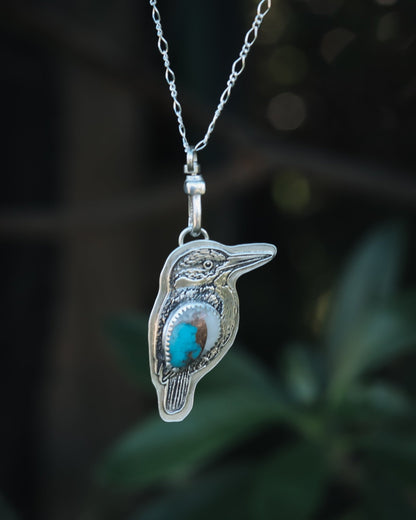 Brecciated Turquoise Kingfisher Necklace - Kowhai and Sage