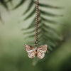 Bronze Butterfly Necklace on Gold Filled Chain - Kowhai and Sage