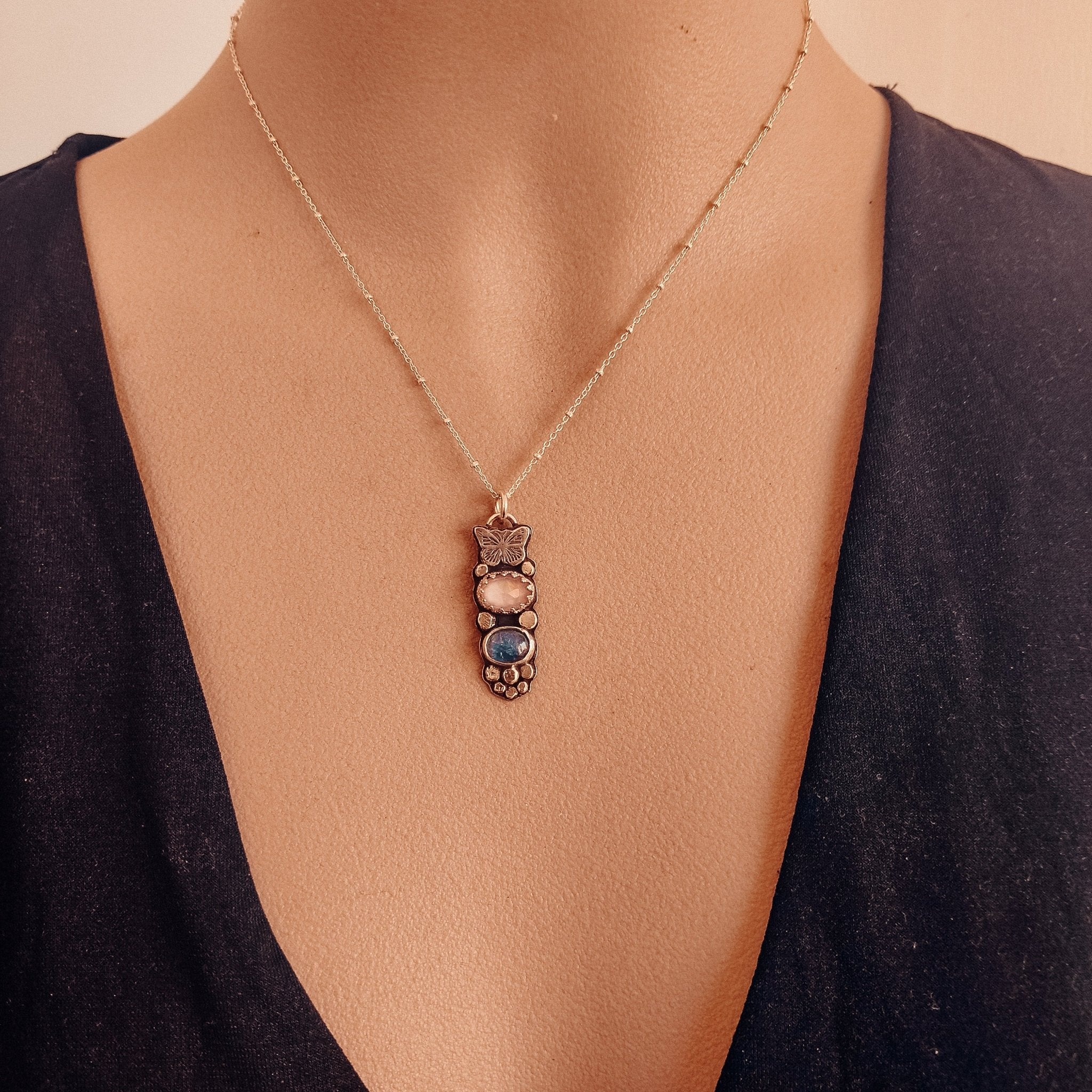Butterfly Opal and Tanzanite Necklace - Kowhai and Sage