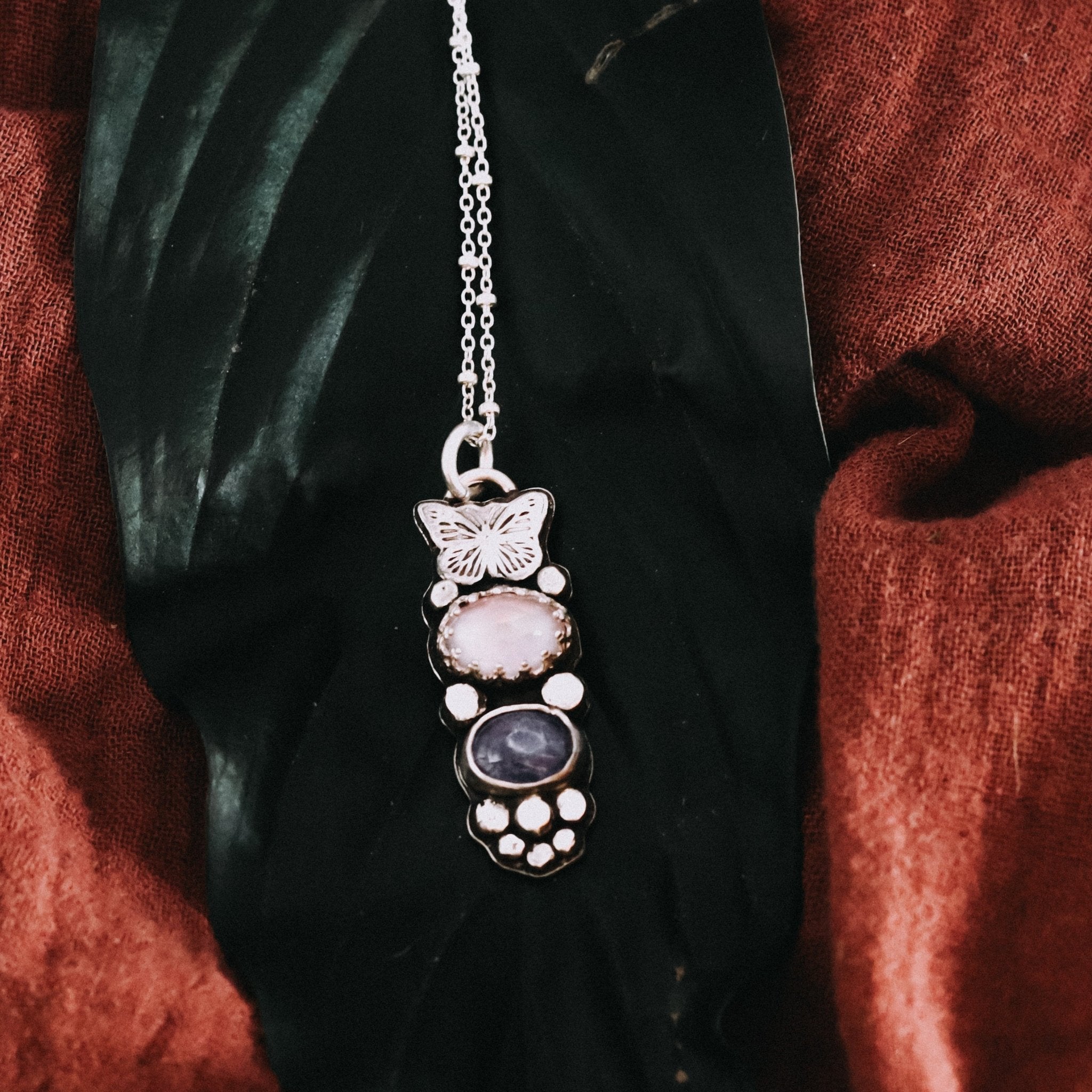 Butterfly Opal and Tanzanite Necklace - Kowhai and Sage