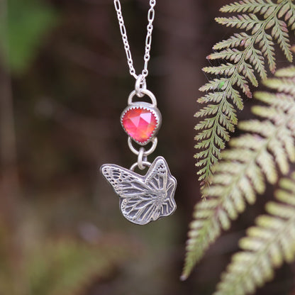 Butterfly Opal Necklace - Kowhai and Sage