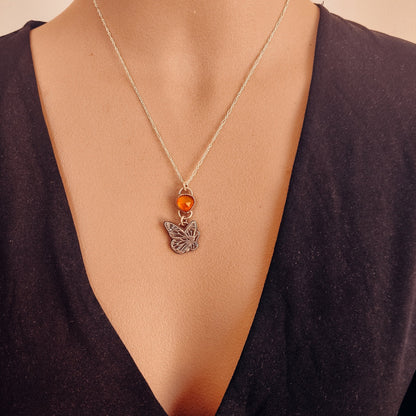 Butterfly Opal Necklace - Kowhai and Sage