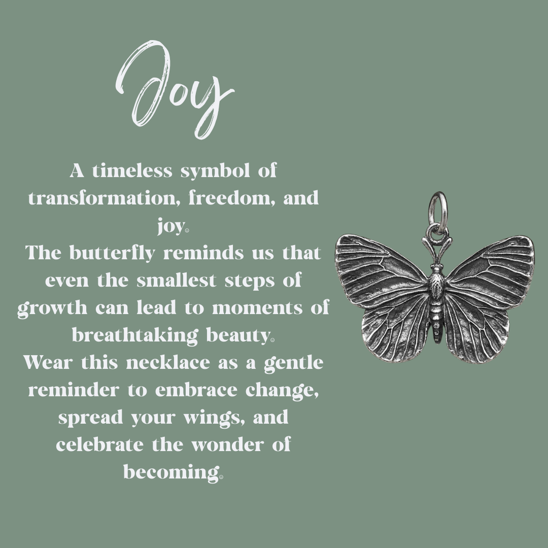 Butterfly Talisman Necklace - Kowhai and Sage