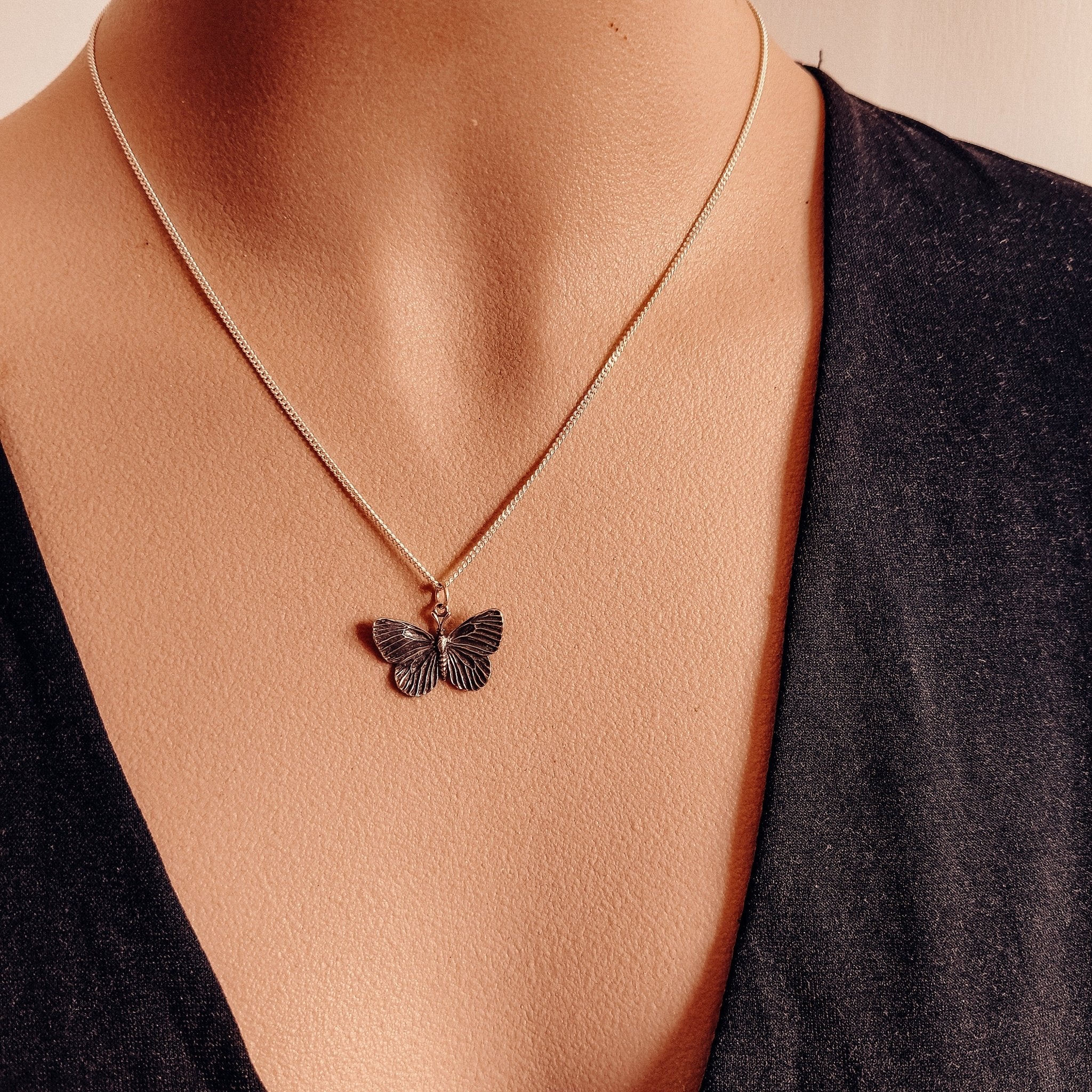Butterfly Talisman Necklace - Kowhai and Sage