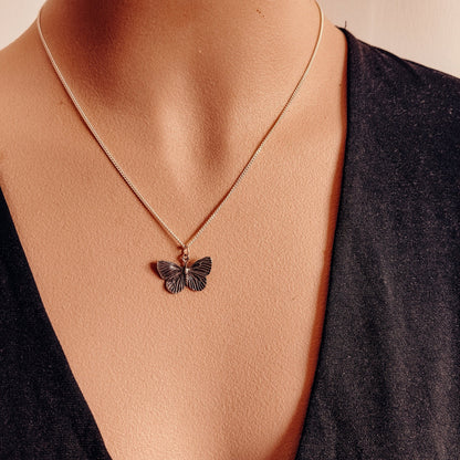 Butterfly Talisman Necklace - Kowhai and Sage