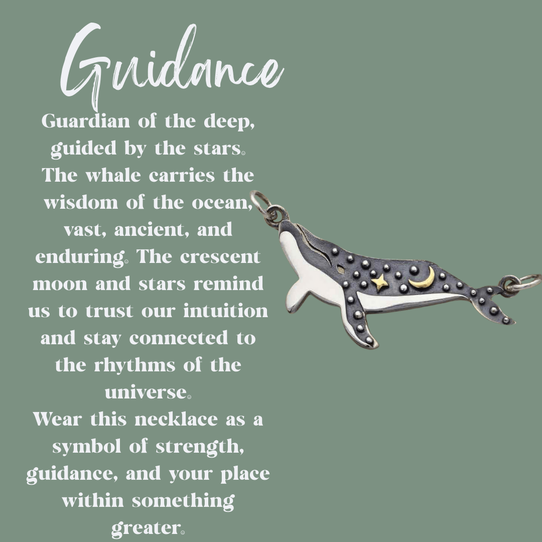 Celestial Whale Talisman Necklace - Kowhai and Sage