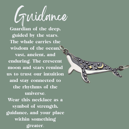 Celestial Whale Talisman Necklace - Kowhai and Sage