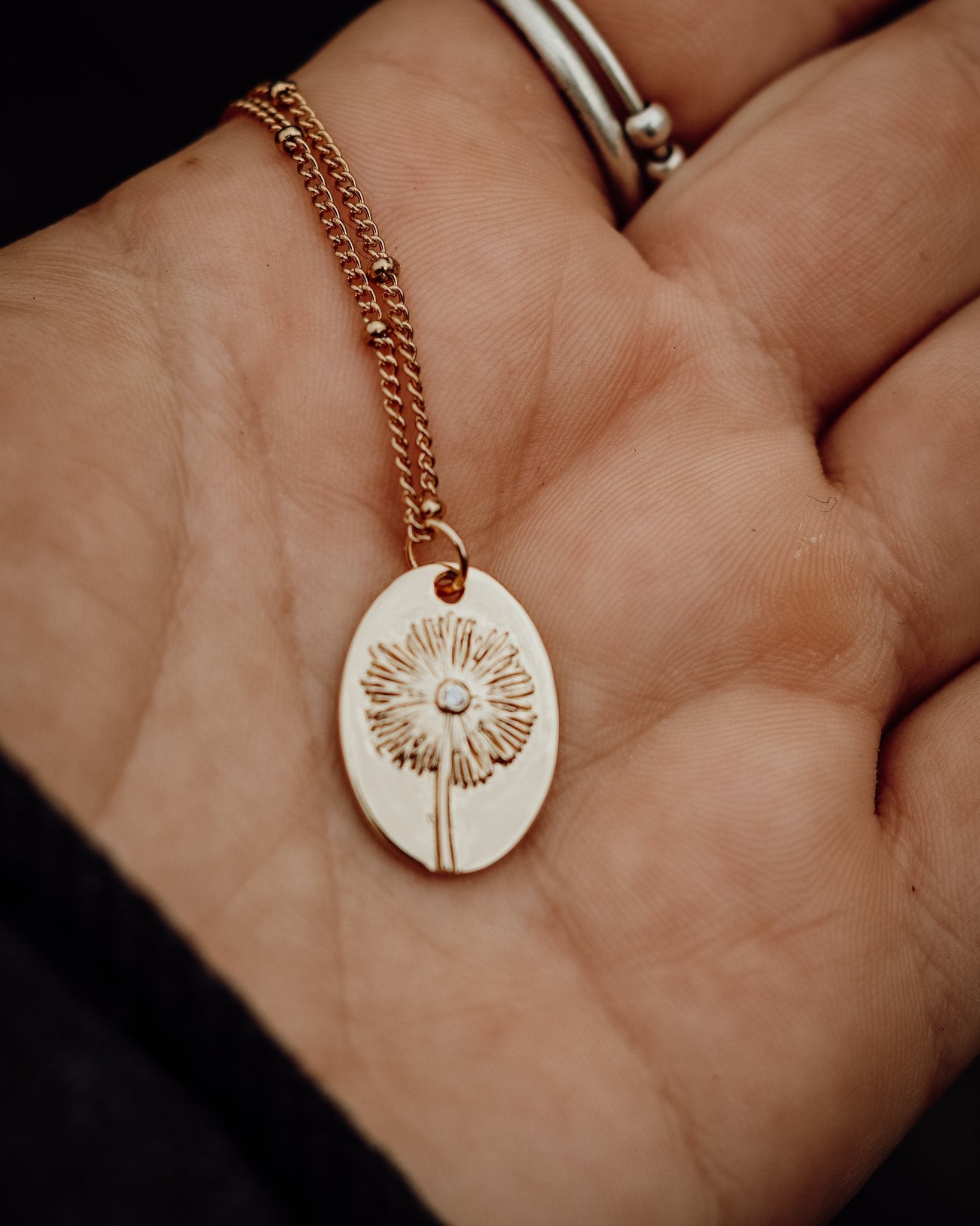 Dandelion Necklace - Kowhai and Sage