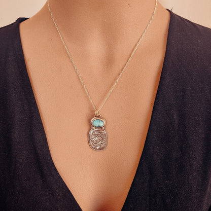 Dolphin Larimar Necklace - Kowhai and Sage