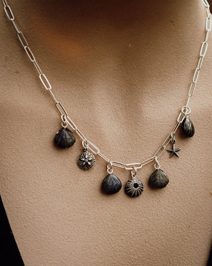 Down at the Seashore Charm Necklace - Kowhai and Sage