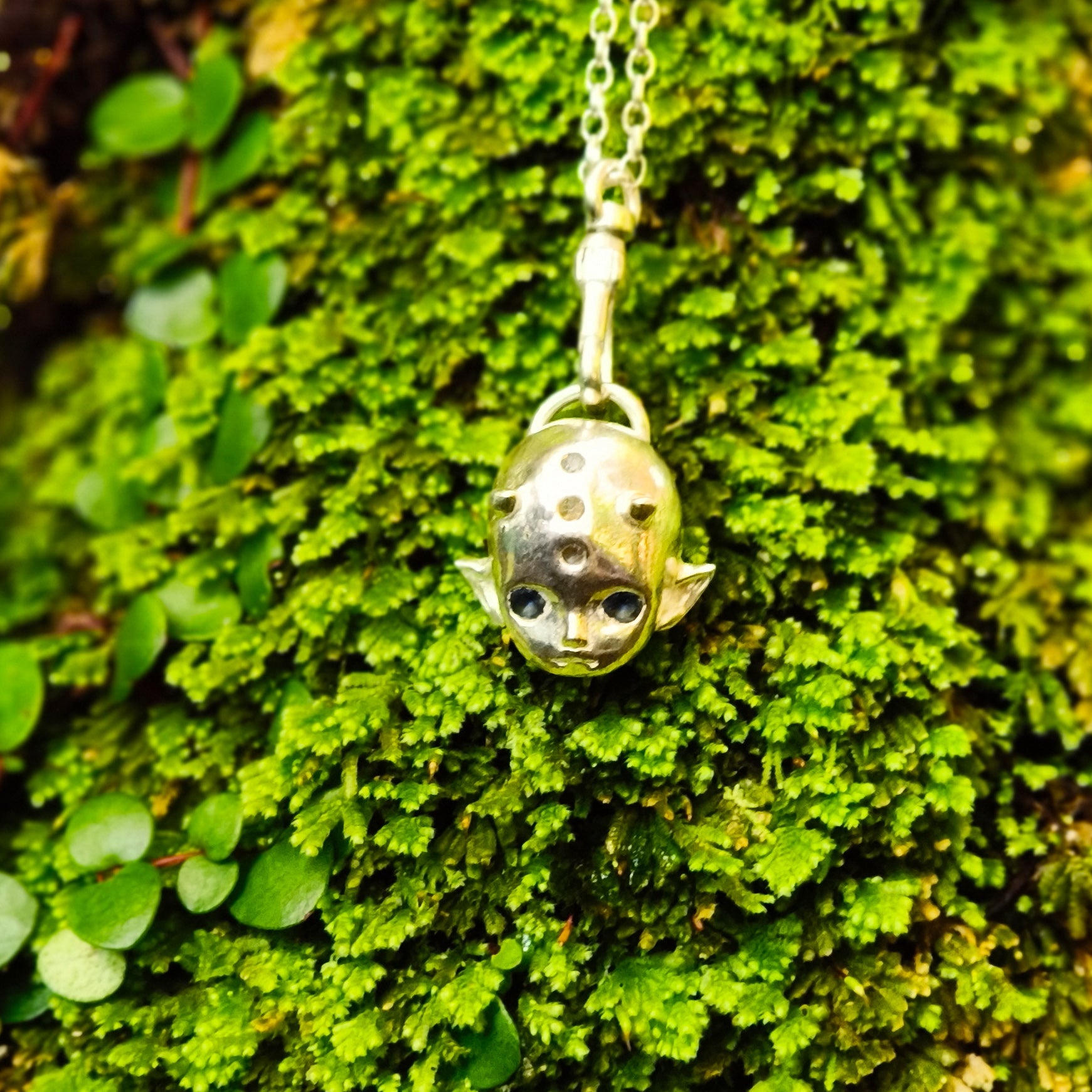 Fae ~ Starlight Silver Necklace - Kowhai and Sage