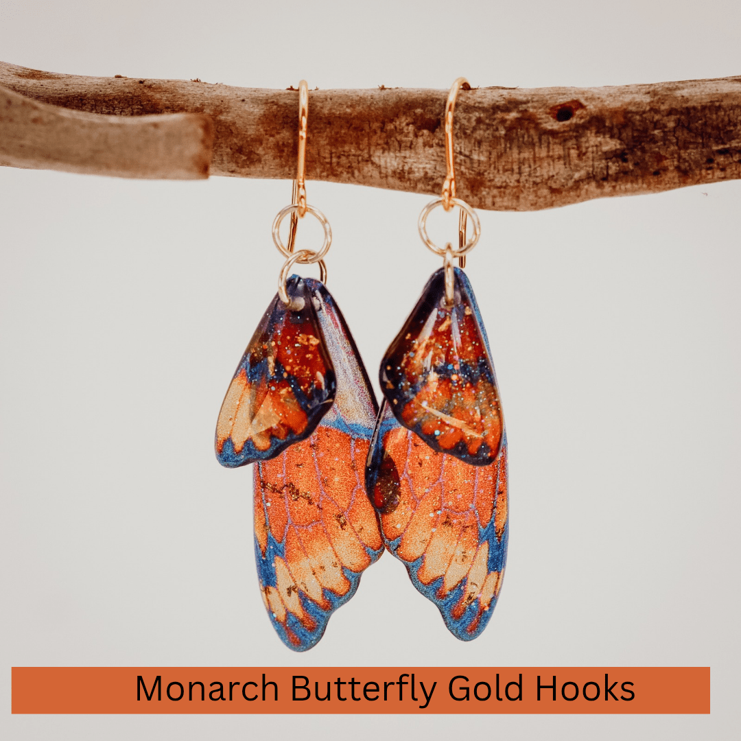 Fairy / Butterfly Wing Earrings - Kowhai and Sage