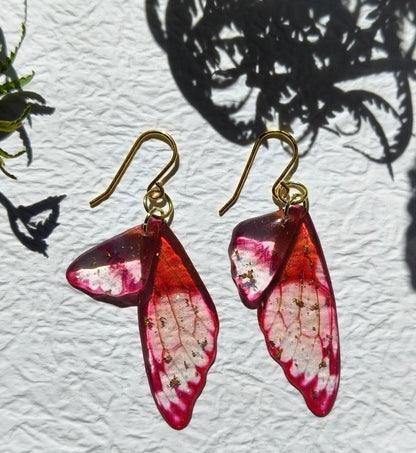 Fairy / Butterfly Wing Earrings - Kowhai and Sage