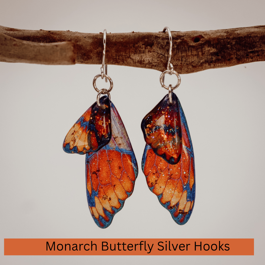 Fairy / Butterfly Wing Earrings - Kowhai and Sage