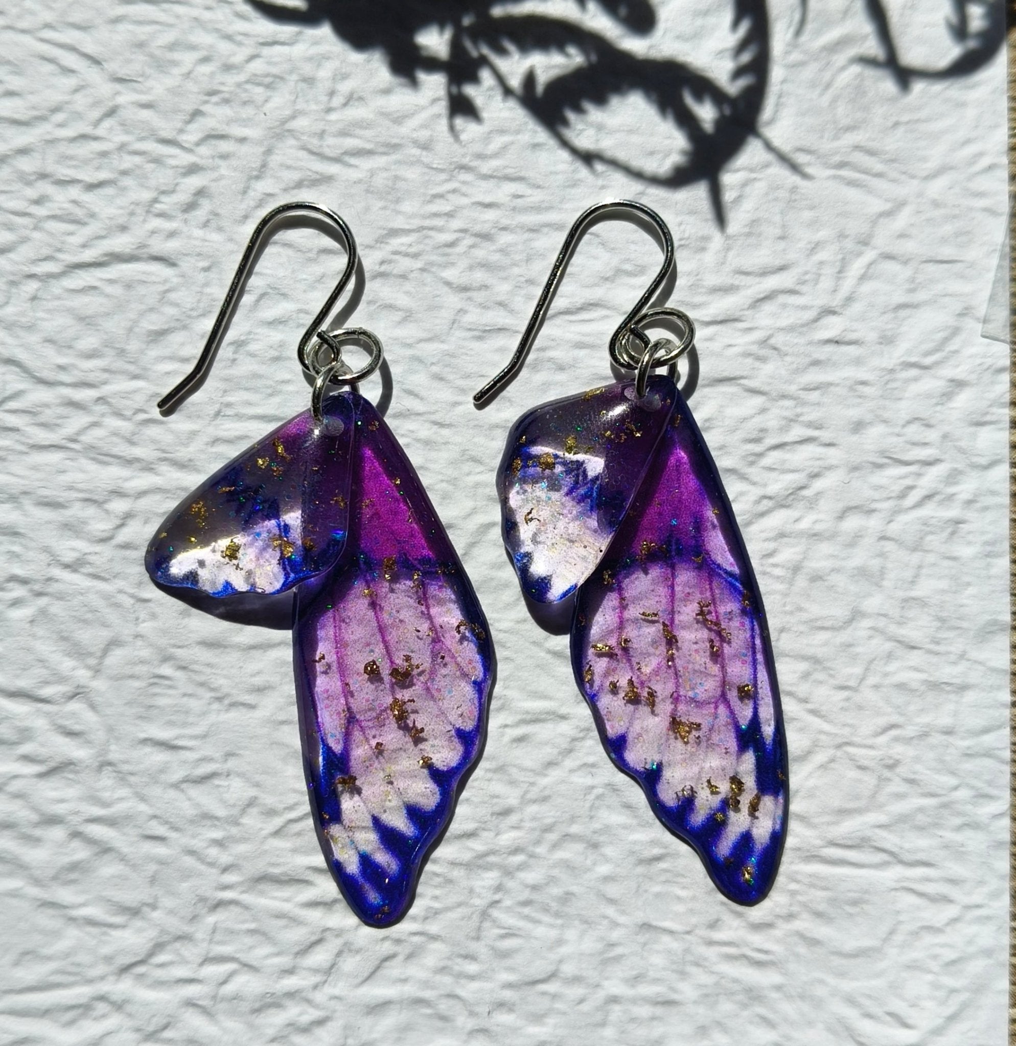 Fairy / Butterfly Wing Earrings - Kowhai and Sage