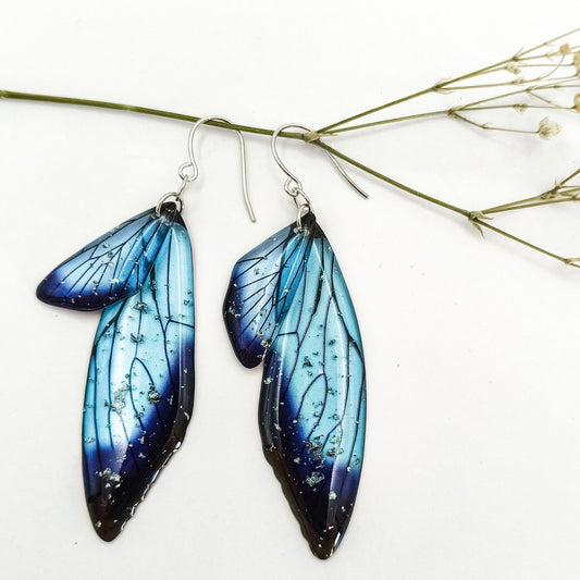 Fairy / Butterfly Wing Earrings - Kowhai and Sage