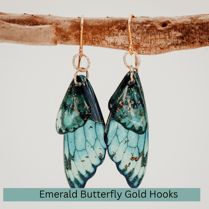 Fairy / Butterfly Wing Earrings - Kowhai and Sage