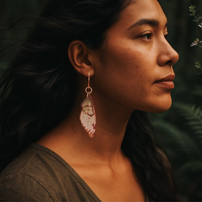 Fairy / Butterfly Wing Earrings - Kowhai and Sage