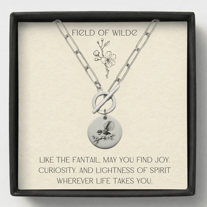 Fantail Necklace - Kowhai and Sage