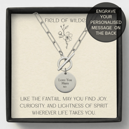 Fantail Necklace - Kowhai and Sage