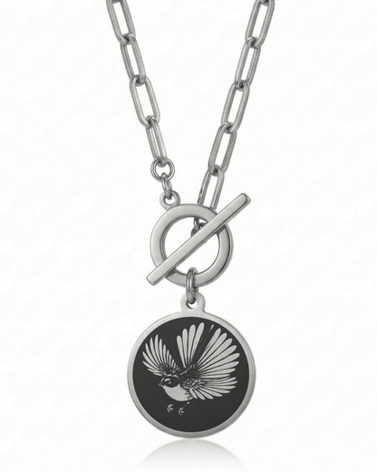 Fantail Necklace - Kowhai and Sage