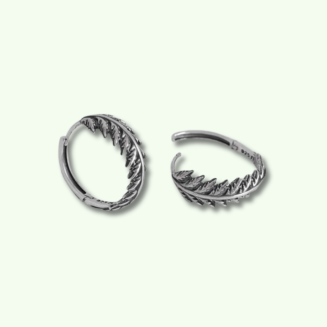 Fern Huggie Hoops - Kowhai and Sage