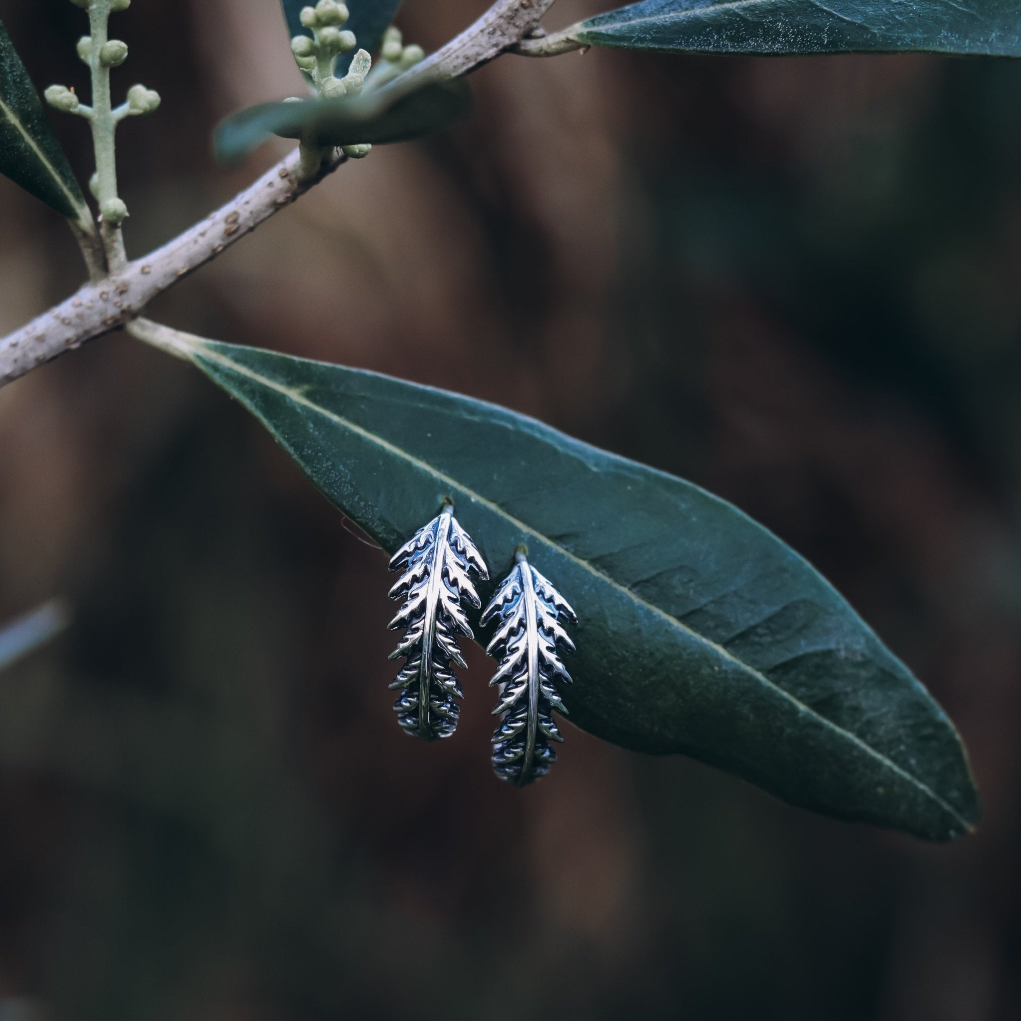 Fern Huggie Hoops - Kowhai and Sage