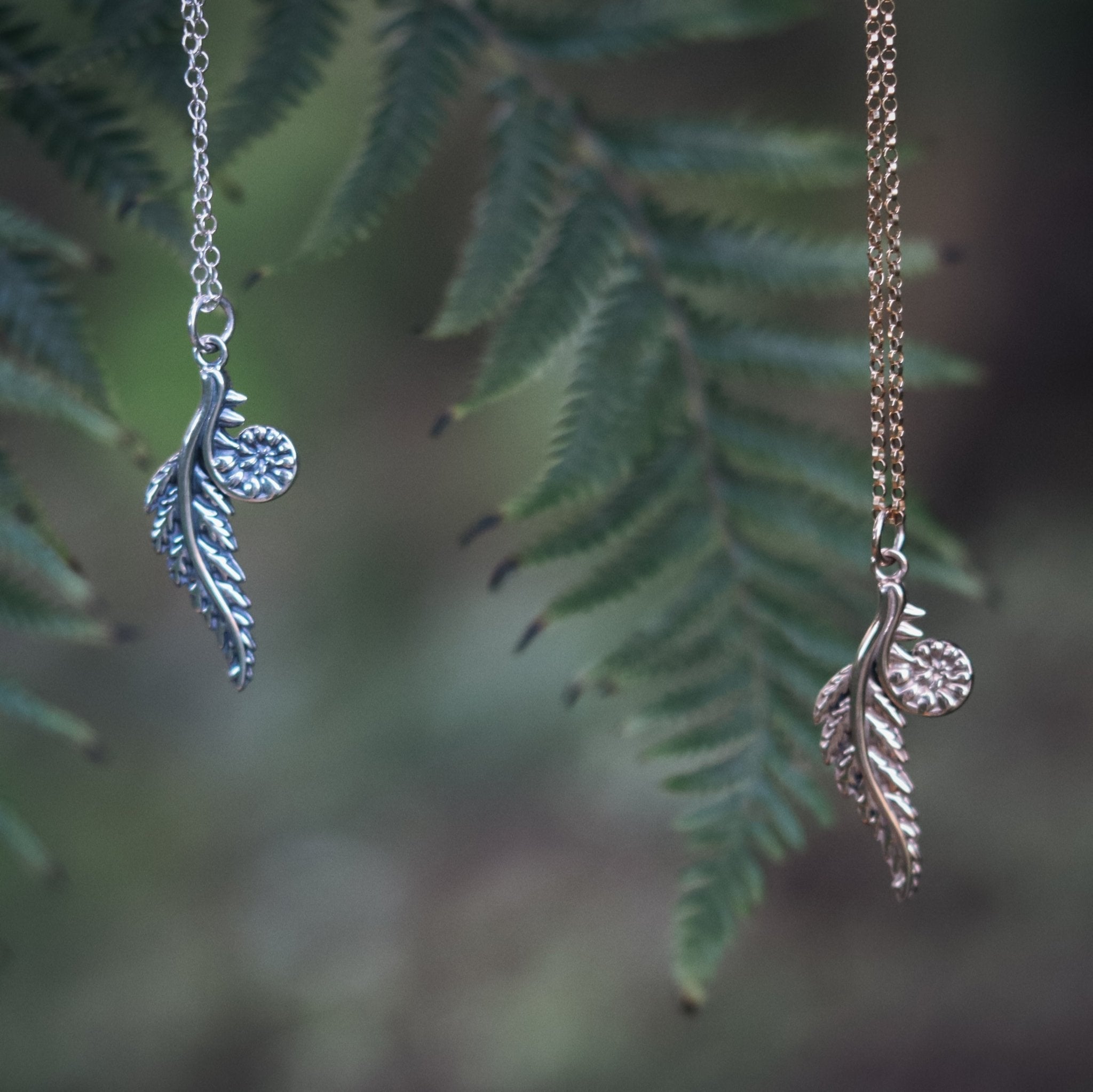 Fern Necklace - Kowhai and Sage