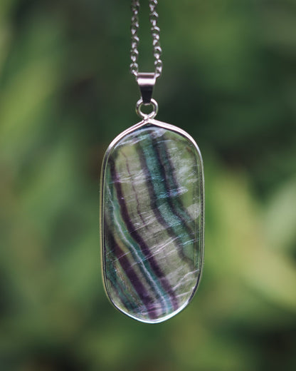 Fluorite Necklace - Kowhai and Sage