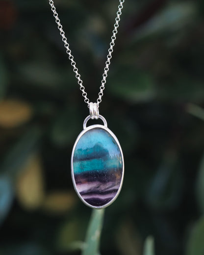 Fluorite Necklace - Kowhai and Sage