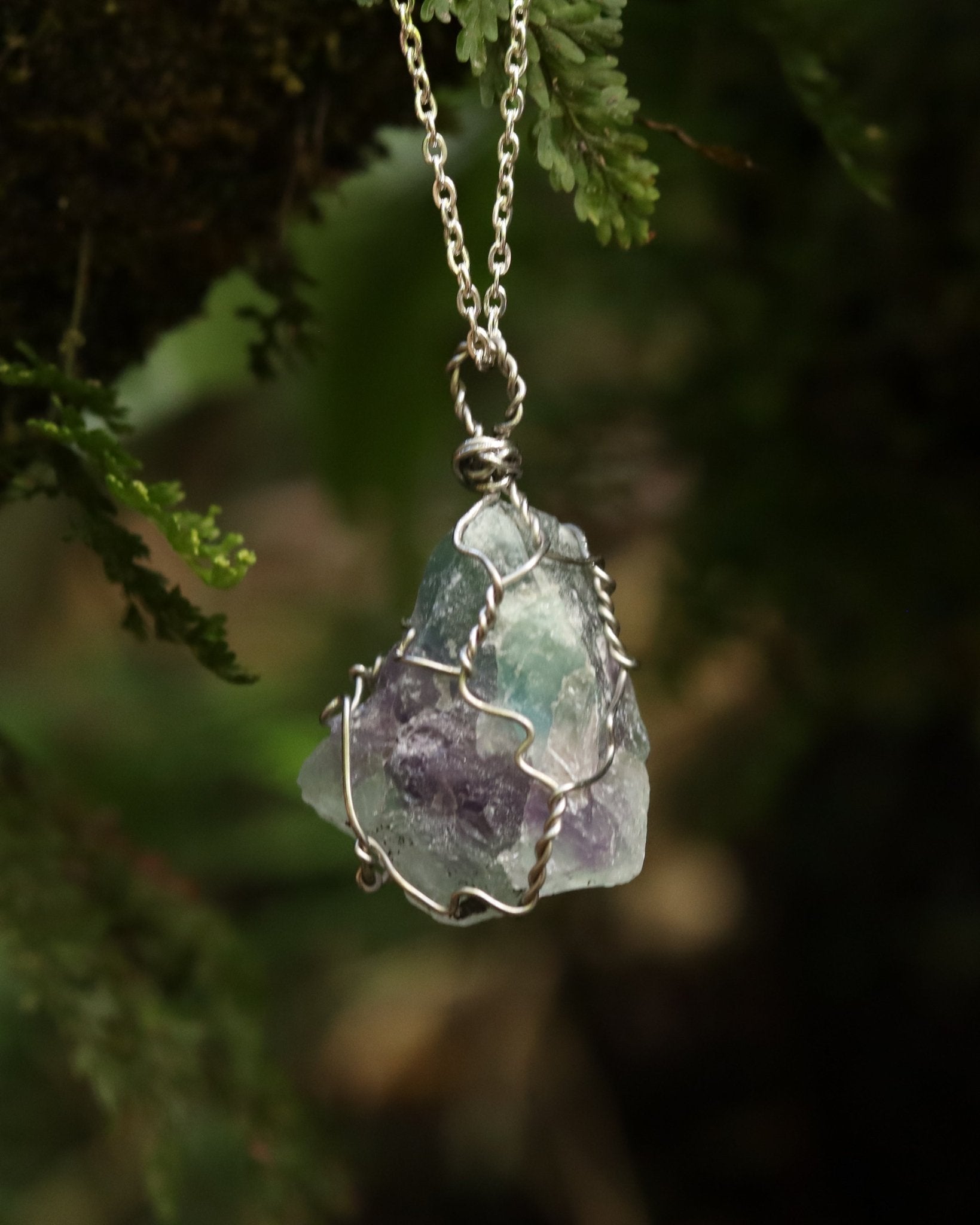 Fluorite Necklace - Kowhai and Sage