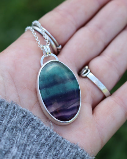 Fluorite Necklace - Kowhai and Sage