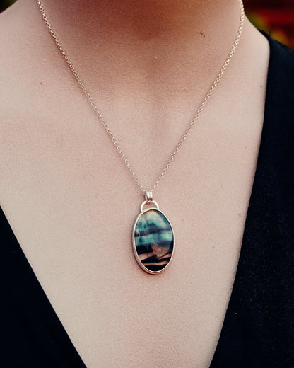 Fluorite Necklace - Kowhai and Sage