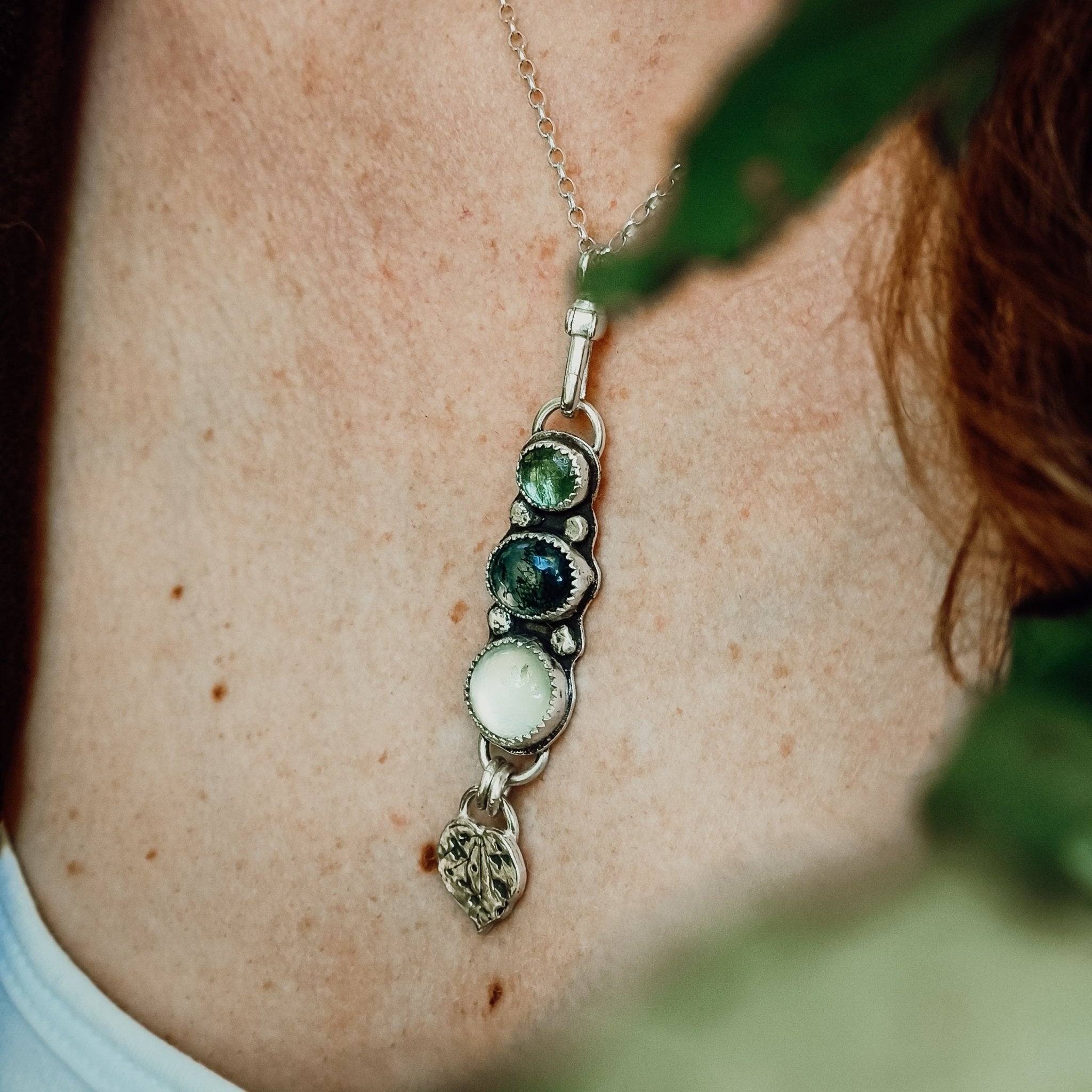 For The Love Of The Forest Kawakawa Necklace - Kowhai and Sage