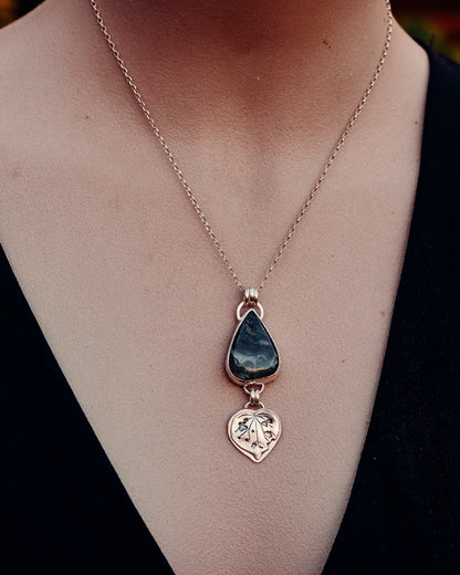 For The Love Of The Forest Kawakawa Necklace - Kowhai and Sage