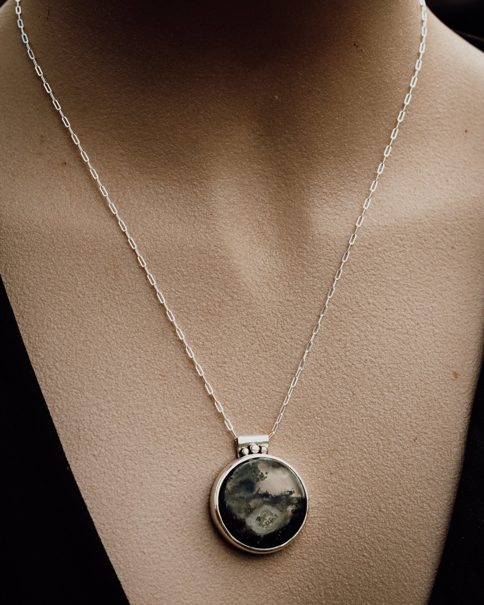 For The Love Of The Forest Moss Agate Necklace - Kowhai and Sage