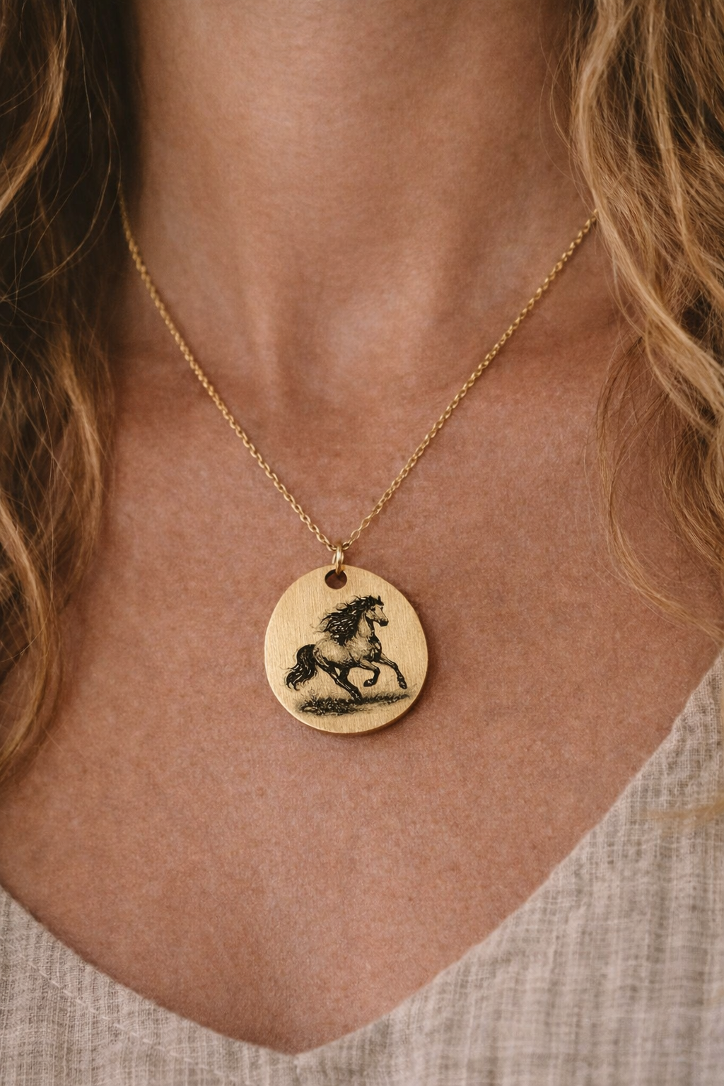 Galloping Free Horse Necklace