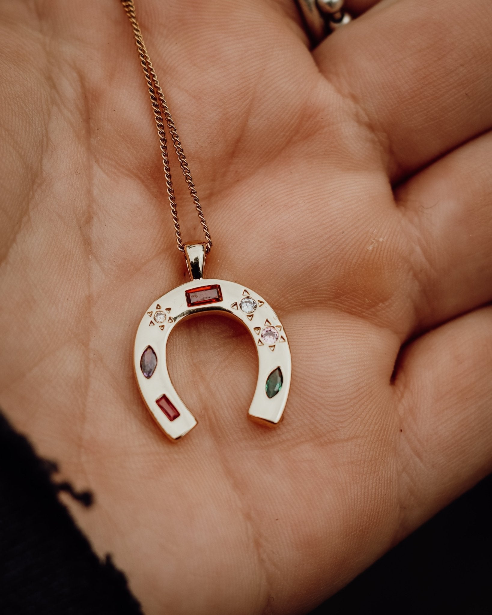 Horseshoe Necklace - Kowhai and Sage