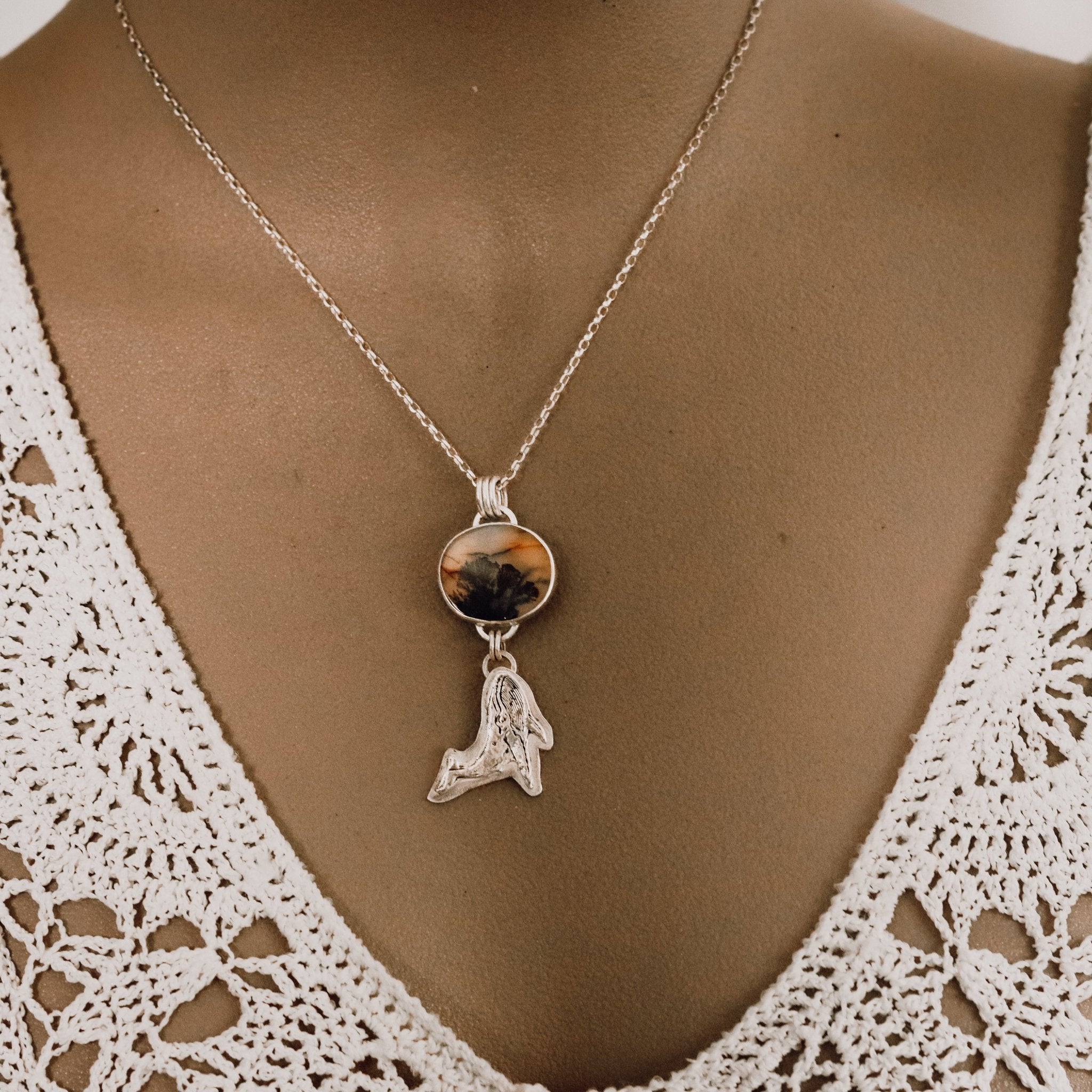 Just Breathe Whale Necklace - Kowhai and Sage