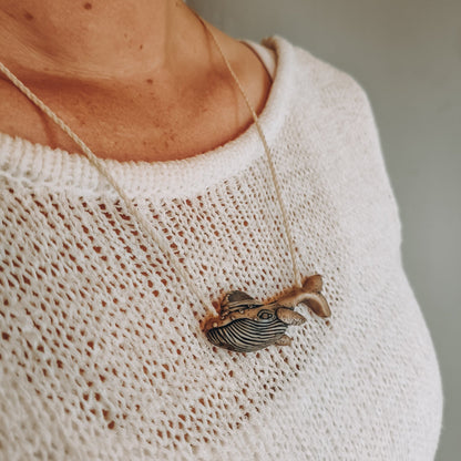 Labradorite Whale Necklace - Kowhai and Sage