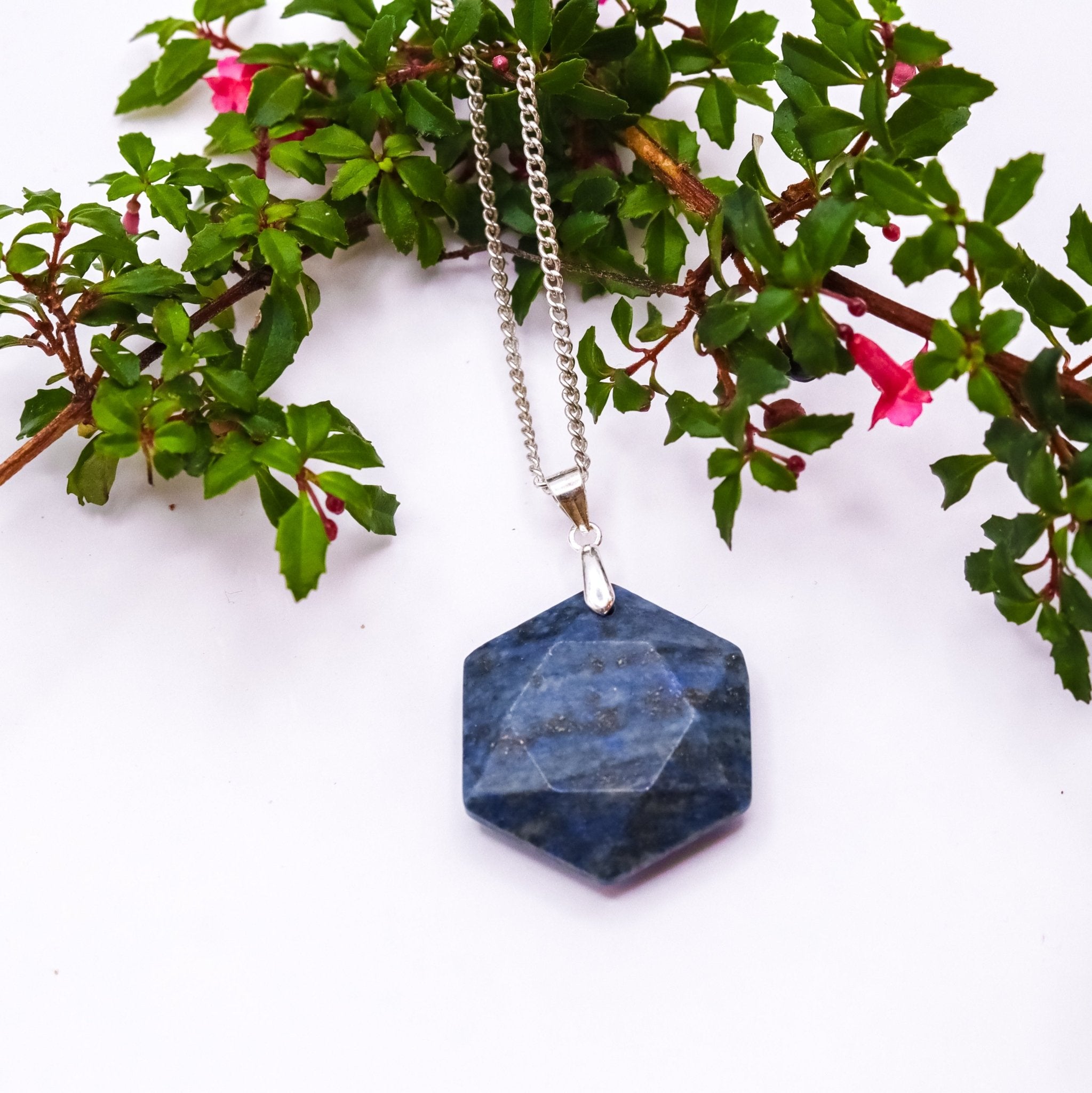Lapis Lazuli Hexagon Necklace - Kowhai and Sage