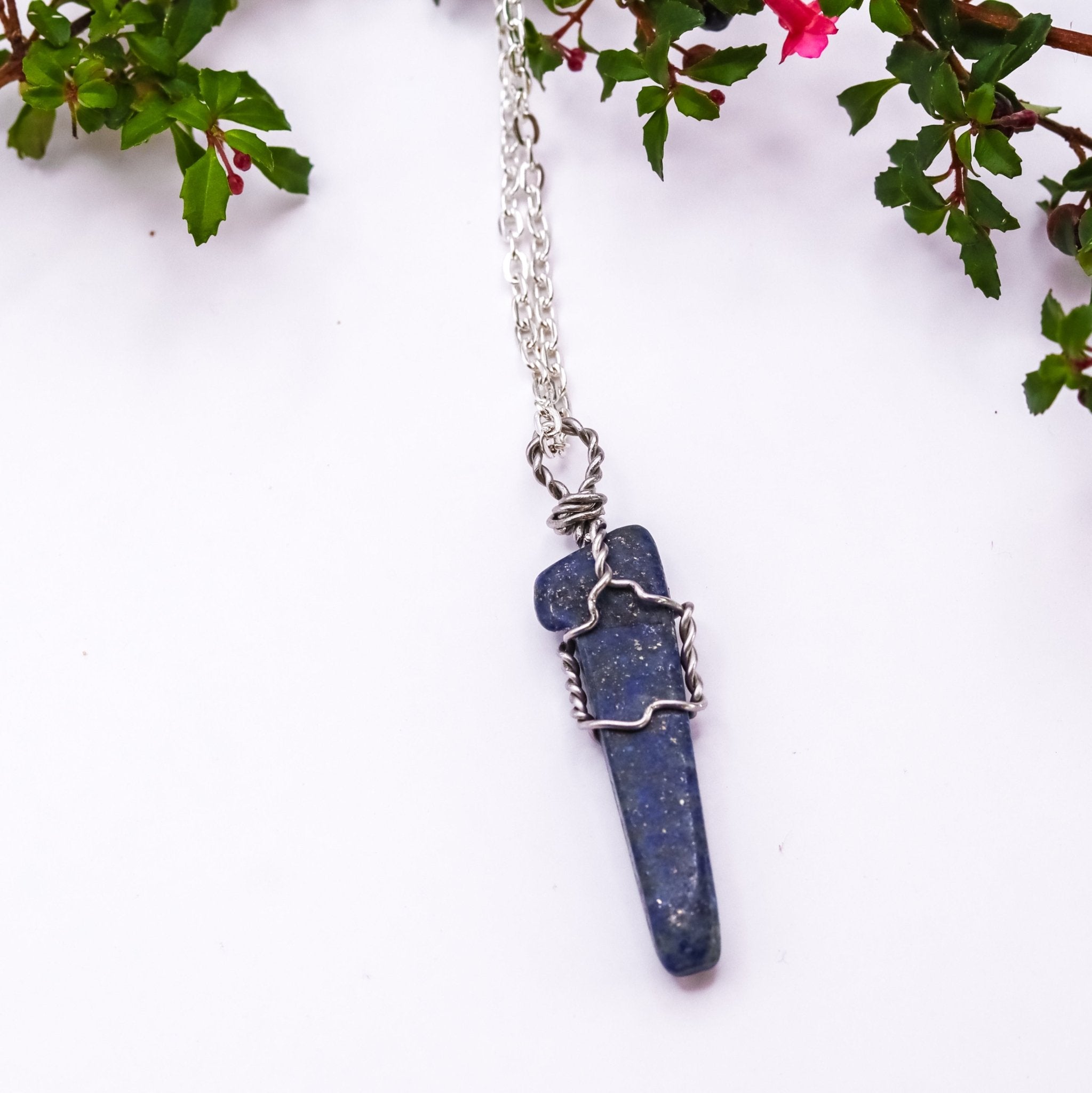 Lapis Lazuli Point Necklace - Kowhai and Sage